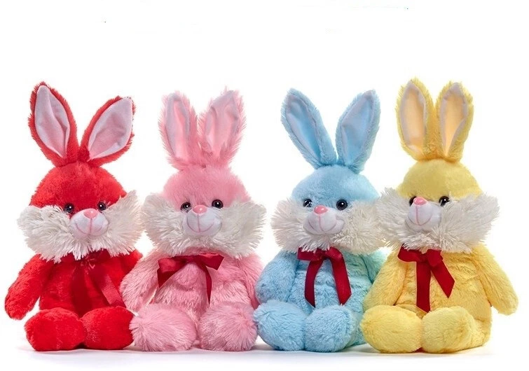 Kaninchen Hase mit Schleife 32 cm Plüsch flauschig weich - farblich sortiert NEU - Bild 1 von 1