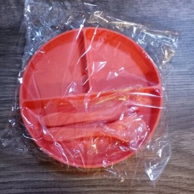 Juego de platos de cena, cuchara y tenedor de silicona de succión de 3 piezas, divisor de platos de cena Foto 1 de 4