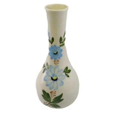 VTG FTD Bud Flower Vase White and Blue Flowers Decor  - Image 1 of 4