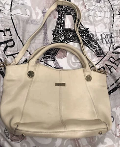 Onna Ehrlich Ivory Pebbled Leather Hobo Shoulder Bag - Picture 1 of 11