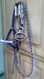 New Nylon Halter foal Horse mini pony purple with white overlay & matching lead - Picture 1 of 3