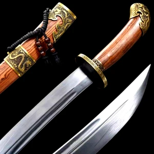 Handgefertigtes chinesisches Kung Fu Schwert gefaltet Damaststahl Klinge Wu Shu Qing Dao scharf - Bild 1 von 12