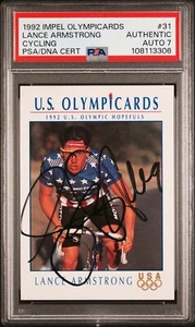 Lance Armstrong SIGNED 1992 Impel Olympic Cards #31 Rookie Autograph PSA Auto - Bild 1 von 2