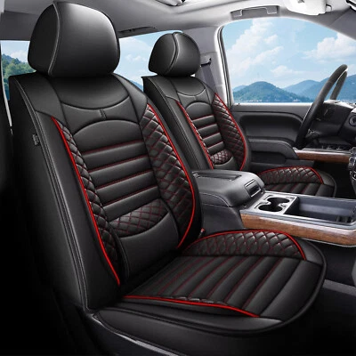For GMC Sierra 2500HD 2019-2023 2024 Front & Rear Faux Leather Truck Seat Covers — 第 1/4 张图片