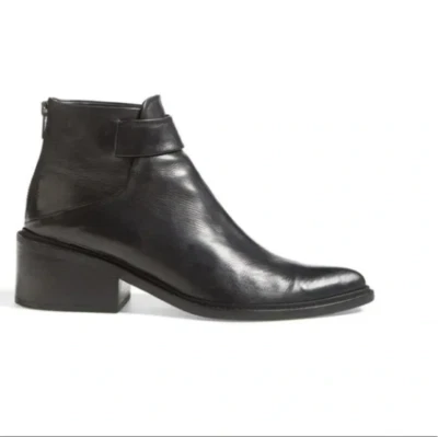 HELMUT LANG BOTINES DE CUERO NEGRO CON CREMALLERA TRASERA BOTINES US 6 Foto 1 de 4