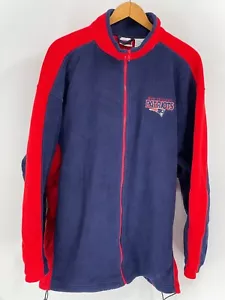 Chaqueta de fútbol americano New England Patriots polar para hombre talla XL azul rojo cremallera completa - Imagen 1 de 11