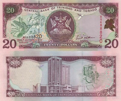 Trinidad and Tobago 20 Dollars (2002) - Hummingbird/Bank/p44 sign Williams UNC - Image 1 of 3