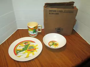 Taza, tazón y platillo de plástico DEKA de colección mantequilla de maní Peter Pan *1983 - Imagen 1 de 5