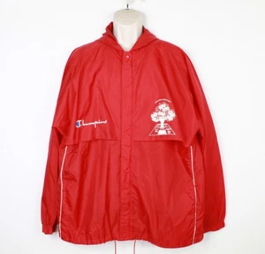 Vintage Champion Windbreaker Jacket XL 1988 Big Apple NIT Red Full Zip Hooded 80 - Picture 1 of 11