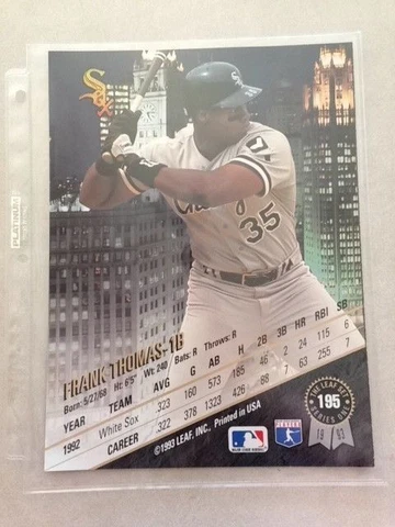 1995 Leaf Series 1 Chicago White Sox Frank Thomas #195 8x11 Glossy Photo/Poster Cover