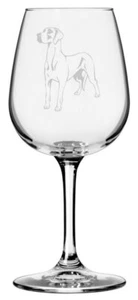 Bicchiere da vino a tema cane alano inciso 12,75 once - Foto 1 di 4