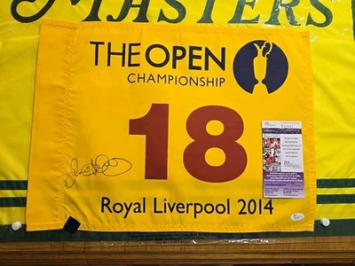 RORY MCILROY SIGNED THE BRITISH 2014 OPEN  CHAMPIONSHIP FLAG JSA Masters  - Image 1 of 3