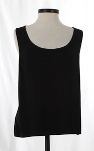 Camiseta sin mangas St John Knits Santana, Shell Caviar negra talla 2X-grande nueva sin etiquetas - Imagen 1 de 4