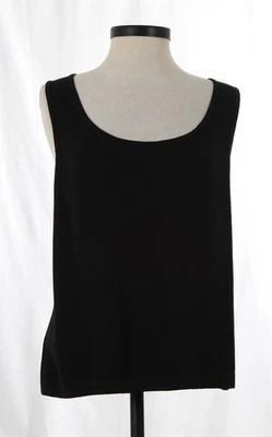 St John Knits Santana Sleeveless Tank Top, Shell Caviar Black Sz 2X-Large NWOT - Image 1 of 4