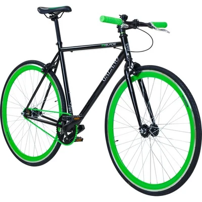 Galano Blade 28" Singlespeed Bike Erwachsenen Fahrrad Fixie schwarz/grün 56cm - Bild 1 von 4