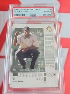 Tiger Woods 2002 SP Authentic Golf #66 PSA Graded Gem Mint "10" LOW POP! - Image 1 of 4