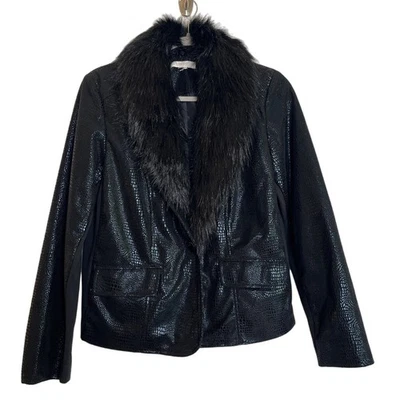 Blazer Chico's Croc de piel sintética en relieve talla M negro caprichoso hada grunge bruja Foto 1 de 4