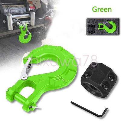 GreenForged Steel Winch Hook 3/8" Grade 70 Safety Latch Winch Cable Hook Stopper - Image 1 of 2