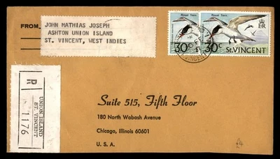 Mayfairstamps St Vincent 1977 Reg Union Island to Chicago IL cubierta aau_76509 Foto 1 de 2