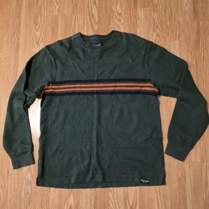 Vintage American Outfitters Sweatshirt - Mens Medium - Green stripe 2000s y2k - Picture 1 of 6