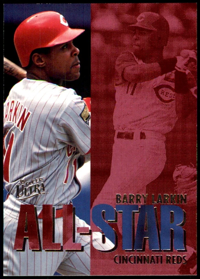 Barry Larkin 1995 Ultra #10 Cincinnati Reds MLB READ FREE SHIPPING AutographDen - Image 1 of 2