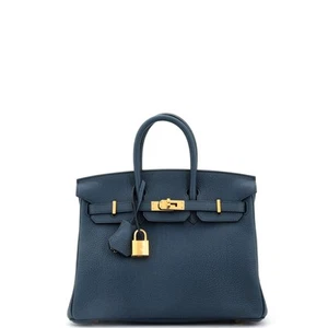 Hermes Birkin Handbag Blue Togo with Gold Hardware 25 - Picture 1 of 8