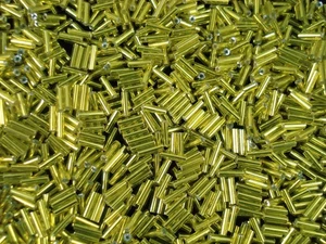 Bugle Beads 6mm Yellow Silver Lined 1kg Glass Tube Long Hollow - Picture 1 of 2