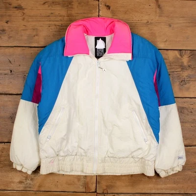 Vintage Alpine Designs Outdoor Jacket S 80s Padded Ski White Womens - Image 1 of 4