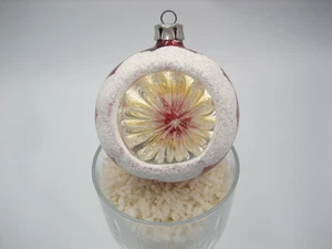 Adornos de Navidad Vintage Mercurio Reflectante Indentación Rojo Starburst Diseño - Imagen 1 de 7