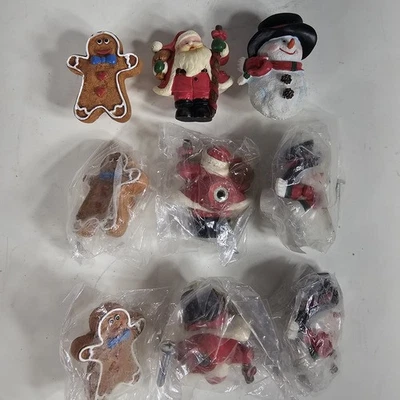 9 perillas para muebles con temática navideña 3 Papá Noel 3 muñecos de nieve 3 galletas de jengibre Foto 1 de 4