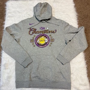 Los Angeles Lakers 2020 Championship Gray Size Medium Nike Pullover Hoodie - Picture 1 of 7