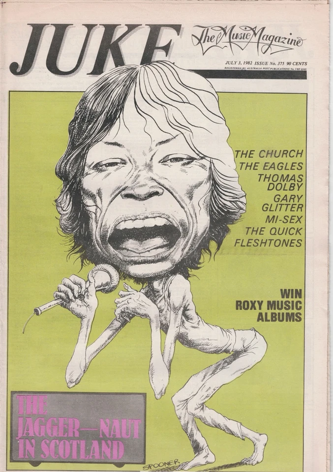 JUKE MAGAZINE 1982 Rolling Stones/The Eagles/The Church/Lora Logic/The Jam - Image 1 of 1