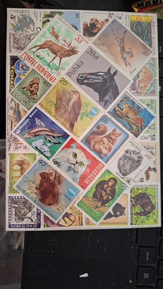 Briefmarken alle Welt eine Karte alle  Marken verschieden. Beschreibung lesen. - Bild 1 von 1