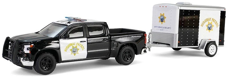 GREENLIGHT, CHEVROLET Silverado 2023 Polizia della California con rimorchio d... - Immagine 1 di 1
