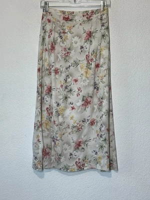 Maxi Falda Floral Jacklyn Smith De Colección Talla M Marfil Floral Hada Boho Cottagecore Foto 1 de 4