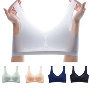 Women Ultra-thin Ice Silk Seamless Bra 3D Soft Bralette Mesh Full Wrap Underwear - Picture 1 of 17