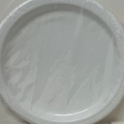 White 9" Paper Plates 24 Per Pack White Tableware Suppies Party Decorations - Image 1 of 2
