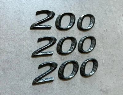 Chrysler 200 Black Carbon Fiber Emblem Set x3 Badges OEM Mopar Side Pillar Trunk - Image 1 of 3