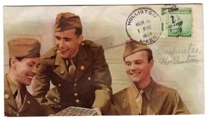 1944 Holliston MA WWII Patriotic - Paste-on Saturday Evening Post - Picture 1 of 2