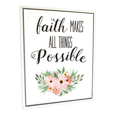 Faith Makes All Things Possible Wall Art Canvas Inspo Framed Picture 11.8x14.8 - Изображение 1 из 3
