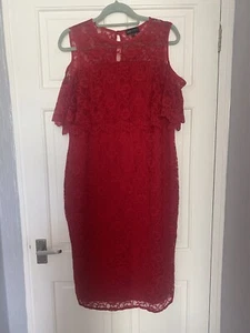 Next Maternity Red Lace Dress Size 14 - Picture 1 of 3
