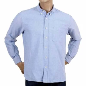 Rinsed Light Cotton SC26475A Oxford Classic Styled Long Sleeved Blue Shirt - Picture 1 of 4