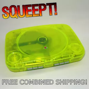 Sony Playstation 1 Slim PS1 PSOne SCPH-101 Console REGION FREE - Neon Yellow! - Picture 1 of 13
