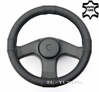  Lenkradbezug passend für VW Modelle Lenkradhülle ECHTES LEDER / Schwarz - Bild 1 von 4