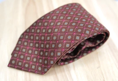 Галстук мужской Brioni галстук 100% шелк бронза цветочный dis сделано в Италии 62" - Изображение 1 из 4