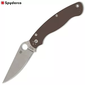 Spyderco Military 2 Sprint Run CPM-15V Plain Blade Brown G10 Handles C36GPBN15V2 - Picture 1 of 3