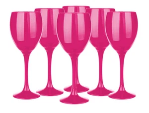 6 Weingläser 300ml Weinglas Rotweingläser Weißweingläser Weinkelche Pink - Bild 1 von 2