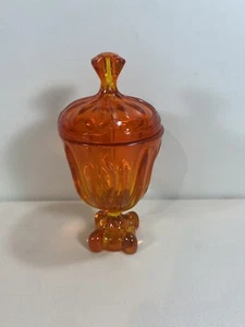 Viking Epic Petals Amberina Persimmon Square Base Jar with Lid - Picture 1 of 6