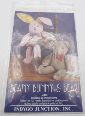 Beany Bunny & Bear Pattern by Karen Kottke Indigo Junction ©1997  - Image 1 of 2