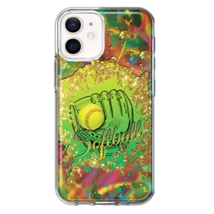For Apple iPhone 12 Shockproof Case Green Softball Girls Glove - Picture 1 of 6